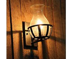 MJYY Licht ， Lampe ， Wandleuchte Wandleuchte ， Halterung Licht ， Kronleuchter ， Retro Rustikale Wandleuchte Licht mit Klarglas Vase Lampenschirm für Veranda Beleuchtung Wandleuchten