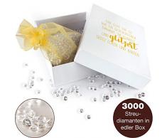 WeddingTree 3000 Dekosteine 6 mm - Diamanten Deko in Organza Säckchen und Box - Tischdeko Hochzeit Streudeko