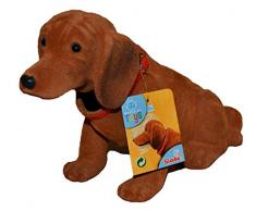 Wackel Waldi Dackel Hund Wackelkopf Figur für Auto Hutablage Deko Führerschein (Hellbraun)