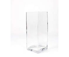 INNA-Glas Set 2 x Kastenvase - Glasvase Jack aus Glas, klar, 14x14x35cm - Kerzenglas - Blumenvase