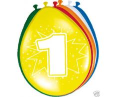 Folat 8201 Luftballons 1. Geburtstag Party-Deko 8 Stück bunt 30cm