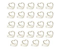 AIEVE 24 Stück Tischkartenhalter Herz Fotohalter Platzkartenhalter Memohalter Tischkarten Name Halter Sitzkartenhalter Tischkarte Ständer für Hochzeit Party Büro Restaurant