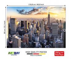 ARTBAY New York Poster HD XXL - 118,8 x 84 cm - Manhattan | Skyline | New York | USA | Premium Qualität