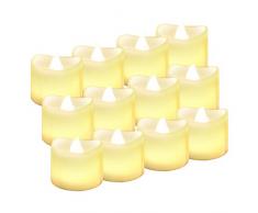 12 LED Kerzen, Diyife® LED Flammenlose Tealights, Flackern Kerze Teelichter, elektrische Kerze Lichter Batterie Weihnachtskerzen Dekoration für Weihnachten, Weihnachtsbaum, Ostern, Hochzeit, Party
