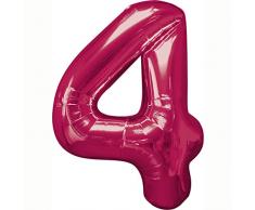 Amscan 26/66Â x 34/86Â cm Nummer 4Â Super Shape Folienballon, Pink