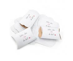 10 Stück kleine Geschenkbox Geschenkschachtel 14,5 x 10,5 + 3 cm SCHÖN DASS DU DA BIST Text Verpackung HERZ rot schwarz weiß floral Tischschmuck Hochzeits-Deko Mini-Geschenke verpacken