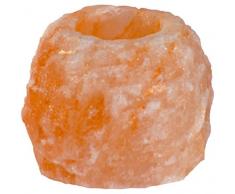 HIMALAYA SALT DREAMS - Salzkristall Teelichthalter ROCK, mittel groß, Gewicht: ca. 700 g