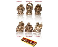 Yudu® 6 stück Verschiedene Buddha Figuren Glücksbringer Happy Buddha