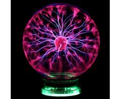 GR5AS Neuheit Glas Magie Plasma Statische Elektrizität Kugel-Licht 4 5 6 Inch Tischleuchten Kugel Nacht Kinder Geschenk for neues Jahr Magie Plasma Blitz Nachttischlampe (Size : 6 Inch)