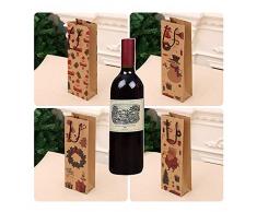 Schneespitze 4 Stück Weinflasche Weihnachtsbeutel,Weihnachtspapier-Geschenktüten,Wein Papiertüten Wein Champagner Taschen,Geschenk Taschen