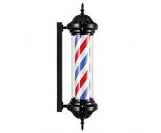 AIPOLE 28 Schwarz LED Barbierstab Leuchtkugel Palast Stil Beleuchtende Rotierende Rot Weiß Blau Streifen zum Haar Salon Barbier Zeichen Licht Wand Montierbar Lampe