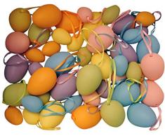khevga 48er Set Ostereier klein und groß gemischt bunt mit Band