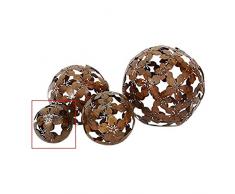 Kugel Dekokugel Gartenkugel *Blume* Metall Rost-Optik - D10cm