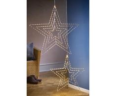 Wunderschöner LED Dekostern mit Beleuchtung - Ø 44cm (Klein) - IP 20 Stecker - Weihnachtsstern - Beleuchteter Hängestern/Adventsstern - Weihnachtsdeko/Deko