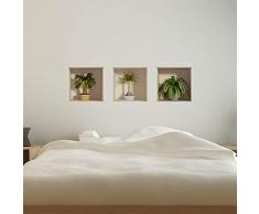 Sticker 3D Effekt | Wandaufkleber Palmen - Tapete Dekoration optische Täuschung Raum und Wohnzimmer | 30 x 90 cm