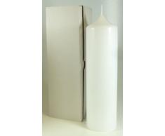 Stumpenkerze weiss 25 x 8 cm, mit Karton zur Aufbewahrung - 4802 - Kerzenrohling 250x80 mm zum Basteln und Verzieren