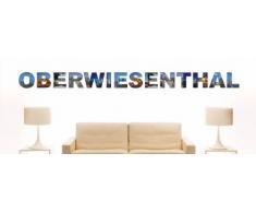 Wandtattoo farbige Wandschrift Städtename Oberwiesenthal mit Sehenswürdigkeiten 80 x 6 cm Länge