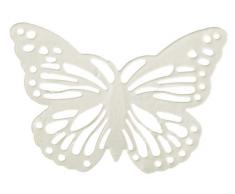 jakopabra kleine Deko-Schmetterlinge aus Metall/Streudekoration Bastelmarterial Anhänger (Creme)