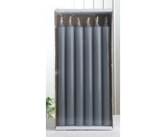 12er-Pack Premium-Stabkerzen, 25 x 2,2 cm Ø, anthrazit-grau