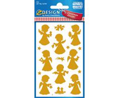 AVERY Zweckform Art. 52393 Aufkleber Weihnachten 32 Engel (Weihnachtssticker, transparente Folie, geprägt, gold, selbstklebend, Deko Weihnachten, Weihnachtspost, Geschenke)