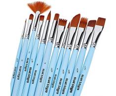 12 Künstlerpinselset, Premium Paint Brushes, Künstler Pinsel Set, Nylon Pinsel, Perfektes Pinsel Set für Aquarell, Acryl & Ölgemälde, kinderschminken, Anfänger, Kinder, Künstler und Gemälde Liebhaber