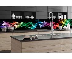 DIMEX LINE Küchenrückwand Folie selbstklebend SCHWARZER Rauch | Klebefolie - Dekofolie - Spritzschutz für Küche | Premium QUALITÄT - Made in EU | 350 cm x 60 cm