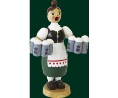 Räucherfrau Rauchfrau Erzgebirge Richard Glässer Seiffen Helga mit Maßkrügen, 02608