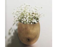 SnailGarden 1 Stück Hängend Blumentopf Wand Deko Vase für Kunstblumen,Hängende Wandvase Pflanzgefäße,Dekorativer Pflanztopf zum Aufhängen Übertopf für Zimmerpflanzen für Hause,Büro,Schule(Sackleinen)