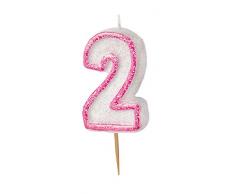 Unique Party Supplies Deko-Kerze / Kuchenkerze, mit Nummer, Glitzerdesign