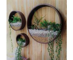 3 pacs Wand-PflanzgefäßE, Runde Eisen BlumentöPfe HäNgetöPfe Modern Wandvase Hängevase Blumenvase Mit Einfache Design Von Wandbehang Glasvase üBertopf Wohnkultur FüR Indoor Outdoor Garten Zimmer