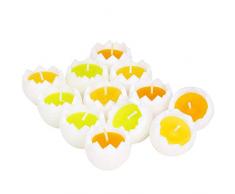 Adpal Kerzenmanufaktur Osterkerzen 12 Stück Eierschalen Ostern Kerze Wachs Schwimmkerzen Teelichter