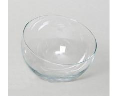 INNA-Glas Schräge Kugelvase Nelly aus Glas, transparent, 18cm, Ø 16,5cm - Kugelvase Glas - Windlichthalter