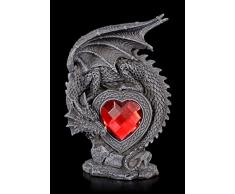 Gothic Drachen Figur - Laetificat mit rotem Herz | Geschenk Liebe Fantasy