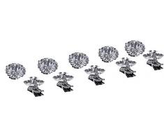 Baumkerzenhalter 10 Stück, silberfarbene Christbaumkerzenhalter, ca. 4 cm Durchmesser für alle üblichen Baumkerzen geeignet