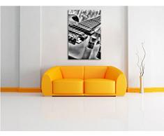 Monocrome, Black Guitar, Nahaufnahme Gitarre, , Format: 100x70 auf Leinwand, XXL riesige Bilder fertig gerahmt mit Keilrahmen, Kunstdruck auf Wandbild mit Rahmen, günstiger als Gemälde oder Ölbild, kein Poster oder Plakat