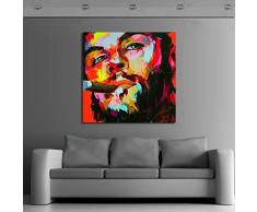 CHASOE Handgemalte Bunte Wandkunst Moderne Abstrakte Bilder Ölgemälde Wohnkultur Hochwertige Bilder Räuchermann Wohnkultur 24X24