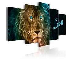 murando - Bilder 225x112 cm - Vlies Leinwandbild - 5 Teilig - Kunstdruck - modern - Wandbilder XXL - Wanddekoration - Design - Wand Bild - Afrika Tiere Löwe g-A-0094-b-n