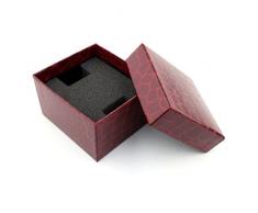 Winkey Schmuckschachtel, Geschenkschachtel für Schmuck, Armband, Uhr, robust, mit Krokodil-Look rot