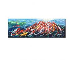 sanjiiNG Wand Leinwand Kunst Bild Drucken Abstrakte Feng Shui Koi Fisch Lotus Landschaft Chinesische Malerei & Kalligraphie Poster Für Wohnzimmer 40 * 120 cm