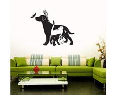 zhuzhuwen Offenes Fenster Wandtattoosmoderne Wandtattoos Moderne Wandtattoos Vinyl Schlafzimmer Dekohund Katze Vogel Kaninchen Shop Tier Tierarzt Glück 42X50Cm