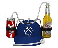 Trinkhelm mit Aufdruck - GLÜCK AUF - (51674 blau) Trinkerhelm Dosenhelm Party - Gelsenkirchen Schalke Ruhrgebiet Region