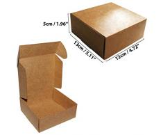Kurtzy Kraft Geschenkboxen (10 Stück) - 13x12x5cm Kraft Braune Boxen Geeignet für Party Geschenke
