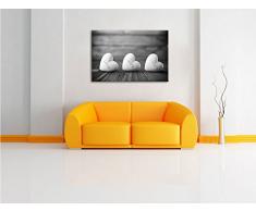 Love Hope Dream Hearts Schwarz/Weiß, Format: 100x70 auf Leinwand, XXL riesige Bilder fertig gerahmt mit Keilrahmen, Kunstdruck auf Wandbild mit Rahmen, günstiger als Gemälde oder Ölbild, kein Poster oder Plakat