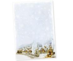 TATMOTIVE 05-0144-0090-00025 Weihnachtsdorf 25 Sets Weihnachtsbriefpapier mit Umschläge ohne Fenster, für Geschäftskunden