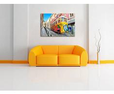 Besprühte S-Bahn, Bild auf Leinwand, XXL riesige Bilder fertig gerahmt mit Keilrahmen, Kunstdruck auf Wandbild mit Rahmen, günstiger als Gemälde oder Ölbild, kein Poster oder Plakat, Format:60x40 cm