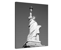 Wandbild - Statue of Liberty - New York USA - Bild auf Leinwand - 60 x 80 cm - Leinwandbilder - Bilder als Leinwanddruck - Städte & Kulturen - Amerika - USA - Freiheitsstatue in schwarz weiß