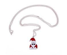 Weihnachtsmann-Kette - 70cm Halskette - Weihnachtsmann Nikolaus Bart Winter Schnee