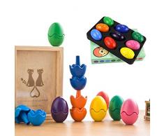 9 Stück Eier, Kinder Zeichnen Pastell-Farbe Kreiden-Set für Anfang Bildung Puzzle Bürste Stationery Geburtstag Geschenk