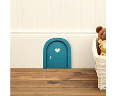 ilka parey wandtattoo-welt® Elfentür Wichteltür einzeln aus Holz in den Farben rosa, lila, türkisbalu, weiß oder naturfarben erhältlich e20 - ausgewählte Farbe: *türkisblau* ausgewählte Größe: *S - Feentür Elfentür