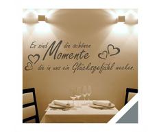 Exklusivpro Wandtattoo Wand-Spruch schöne Momente… mit Herzen inkl. Rakel (zit43 grau) 140cm